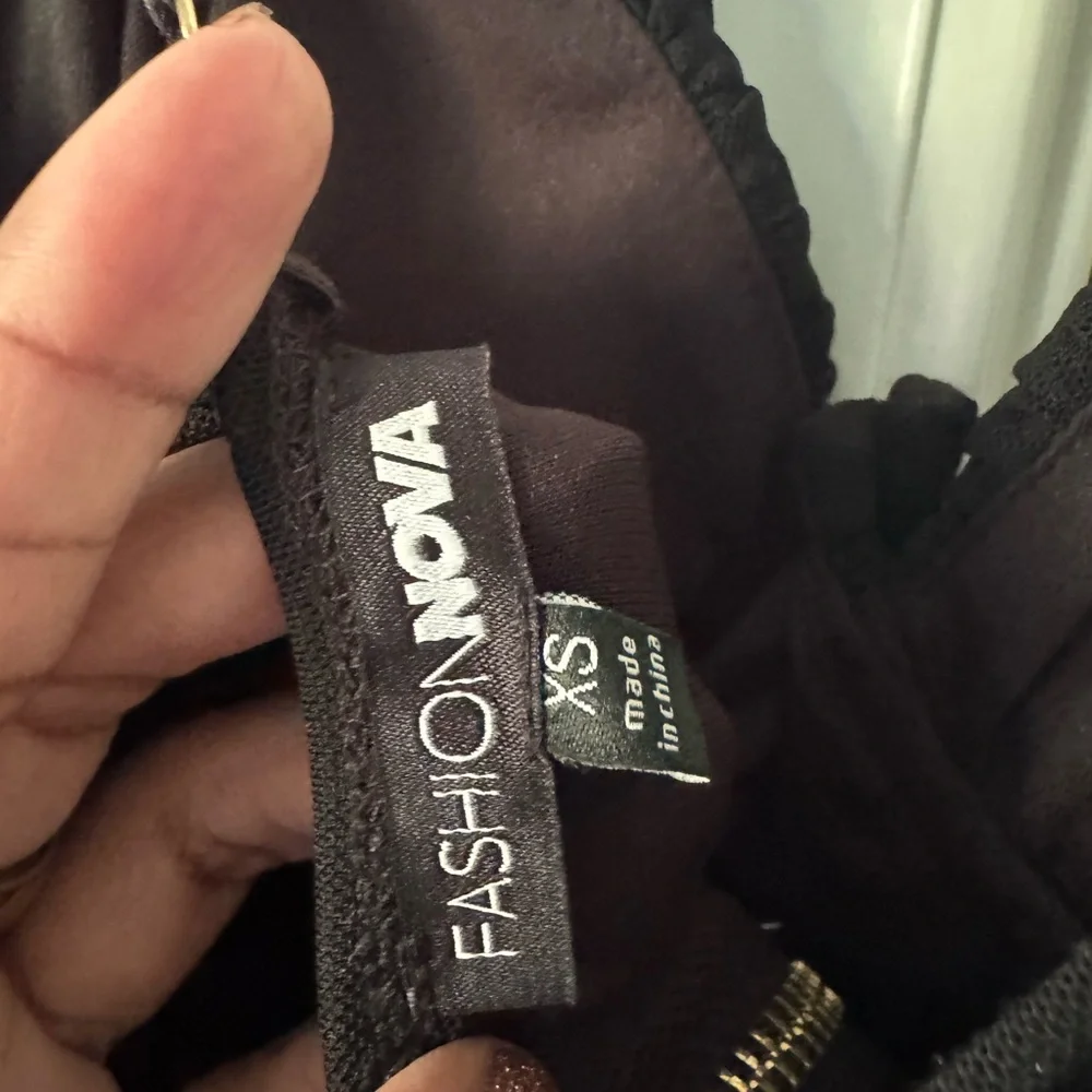 Fashion Nova Black Strapless Ruched Zip-Front Bodycon Dress - Picture 5 of 5